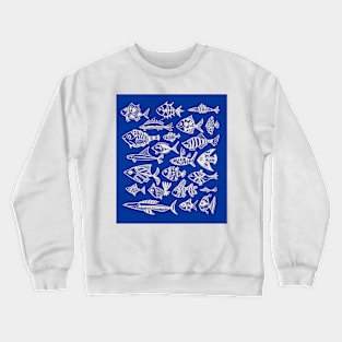 fish inkings blue Crewneck Sweatshirt